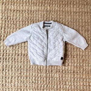 ☁️sold 🤍Zara baby quilted knit zip-up sweater